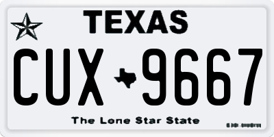 TX license plate CUX9667