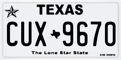 TX license plate CUX9670