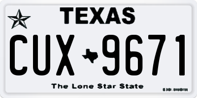 TX license plate CUX9671