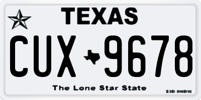 TX license plate CUX9678