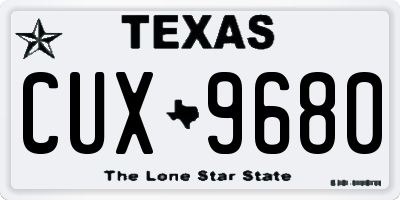 TX license plate CUX9680