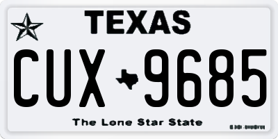 TX license plate CUX9685