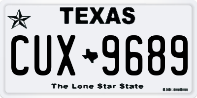 TX license plate CUX9689