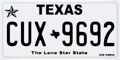 TX license plate CUX9692