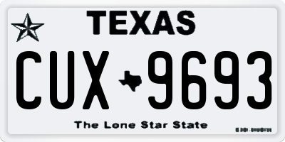 TX license plate CUX9693