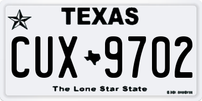 TX license plate CUX9702