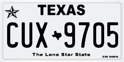 TX license plate CUX9705