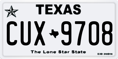 TX license plate CUX9708
