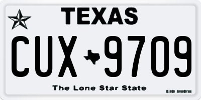 TX license plate CUX9709