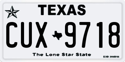 TX license plate CUX9718