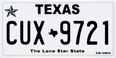 TX license plate CUX9721