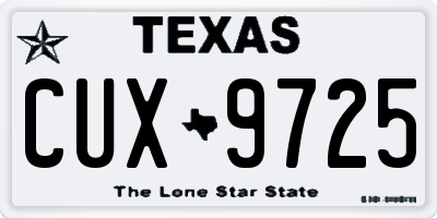 TX license plate CUX9725
