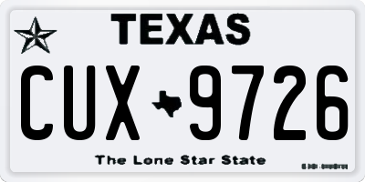 TX license plate CUX9726