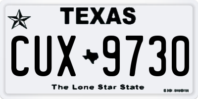 TX license plate CUX9730
