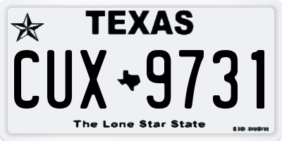 TX license plate CUX9731