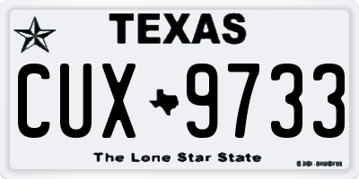 TX license plate CUX9733
