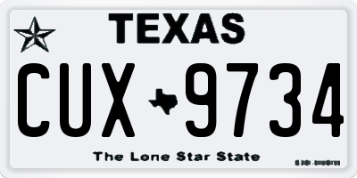 TX license plate CUX9734