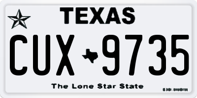 TX license plate CUX9735