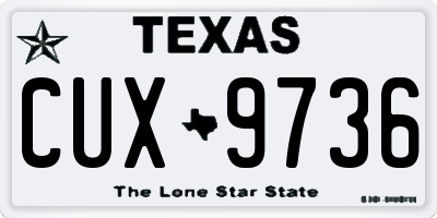 TX license plate CUX9736