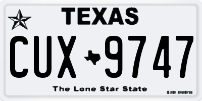 TX license plate CUX9747