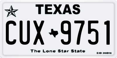 TX license plate CUX9751