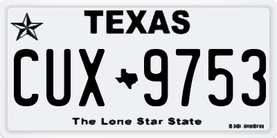 TX license plate CUX9753