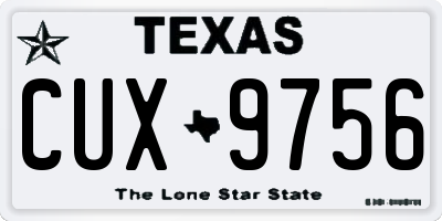 TX license plate CUX9756