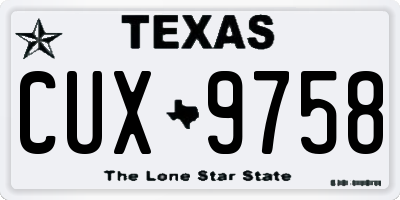 TX license plate CUX9758