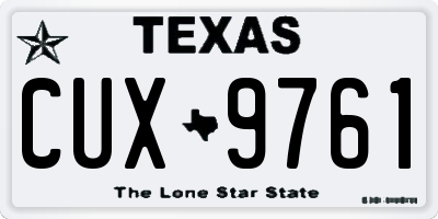 TX license plate CUX9761