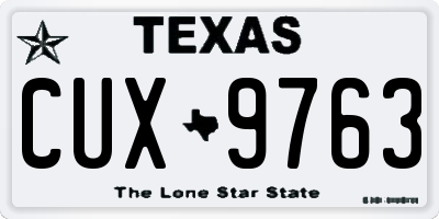 TX license plate CUX9763