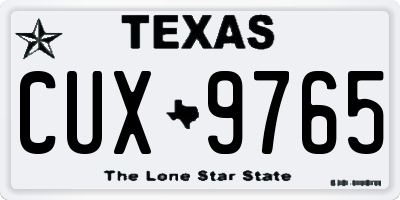 TX license plate CUX9765