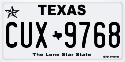 TX license plate CUX9768