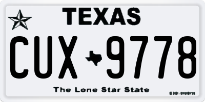 TX license plate CUX9778