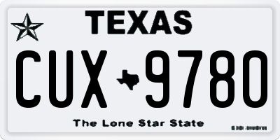 TX license plate CUX9780