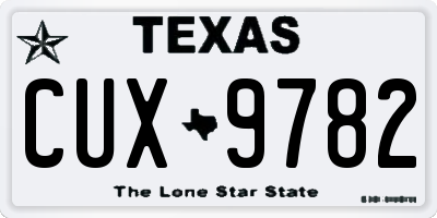 TX license plate CUX9782