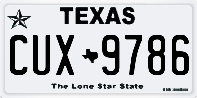 TX license plate CUX9786