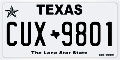 TX license plate CUX9801