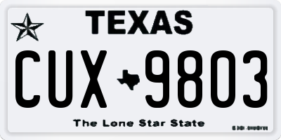 TX license plate CUX9803