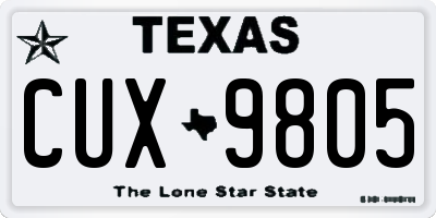 TX license plate CUX9805
