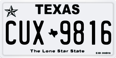 TX license plate CUX9816