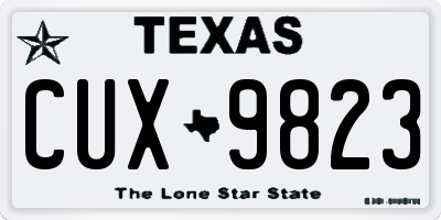 TX license plate CUX9823