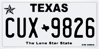 TX license plate CUX9826