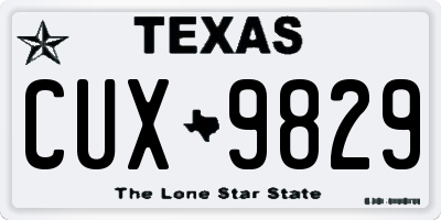 TX license plate CUX9829