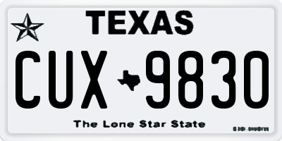 TX license plate CUX9830