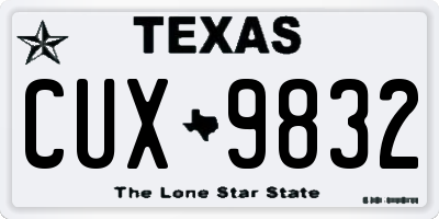 TX license plate CUX9832
