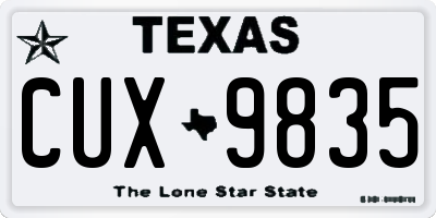 TX license plate CUX9835