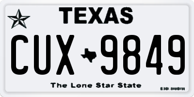 TX license plate CUX9849