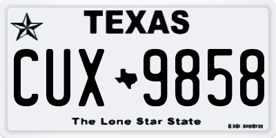 TX license plate CUX9858