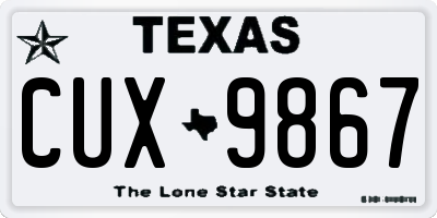 TX license plate CUX9867