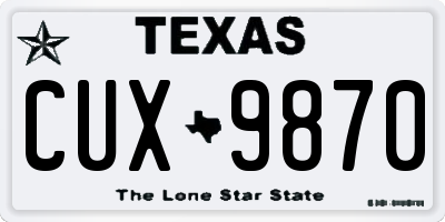 TX license plate CUX9870